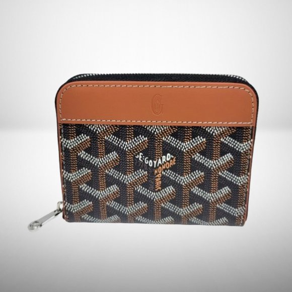 GOYARD BLACK & TAN MATIGNON PM ZIPP AROUND WALLET